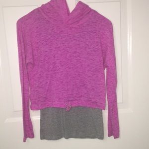 Girls active crop with built in tank